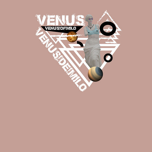 Мужской свитшот Венера Милосская / Пыльно-розовый – фото 3