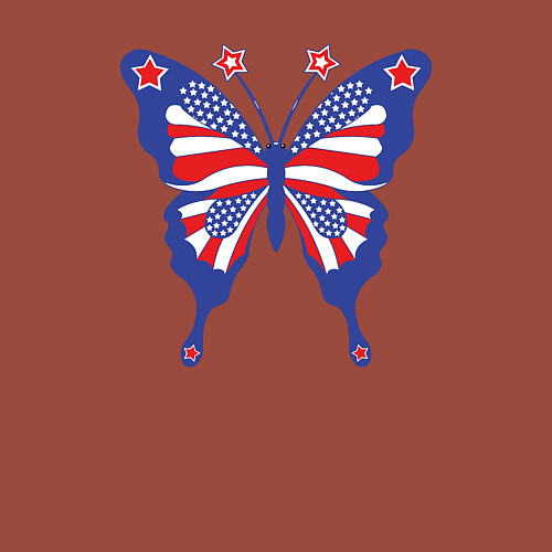 Мужской свитшот USA butterfly / Кирпичный – фото 3
