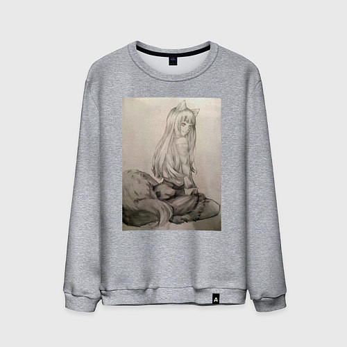 Мужской свитшот Мудрая волчица Холо / Меланж – фото 1