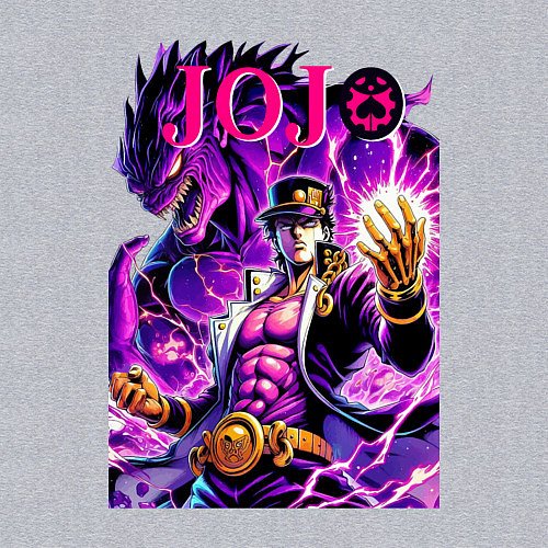 Мужской свитшот Jotaro Kujo and his new stand ai art / Меланж – фото 3