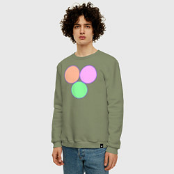 Свитшот хлопковый мужской Три круга, цвет: авокадо — фото 2