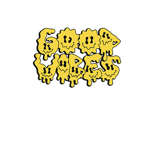 Мужской свитшот Good vibes liquid / Белый – фото 3