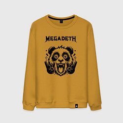 Свитшот хлопковый мужской Megadeth - rock panda, цвет: горчичный