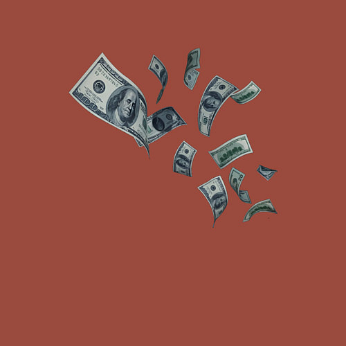 Мужской свитшот Я люблю деньги / Кирпичный – фото 3