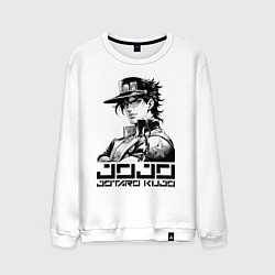 Свитшот хлопковый мужской Jotaro Kujo - jojo ai art, цвет: белый