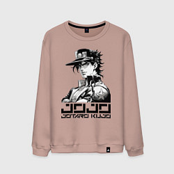 Свитшот хлопковый мужской Jotaro Kujo - jojo ai art, цвет: пыльно-розовый