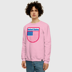 Свитшот хлопковый мужской United States, цвет: светло-розовый — фото 2
