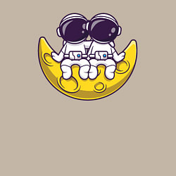 Свитшот хлопковый мужской Космонавты на Луне, цвет: миндальный — фото 2