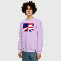 Свитшот хлопковый мужской США и Великобритания, цвет: лаванда — фото 2