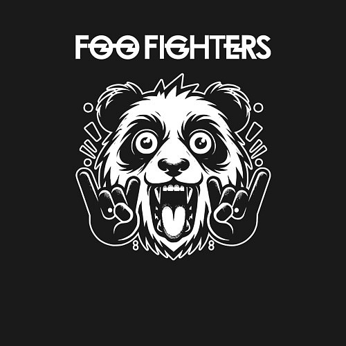 Мужской свитшот Foo Fighters rock panda / Черный – фото 3