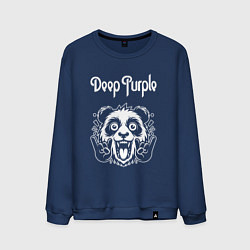Свитшот хлопковый мужской Deep Purple rock panda, цвет: тёмно-синий