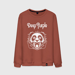 Свитшот хлопковый мужской Deep Purple rock panda, цвет: кирпичный