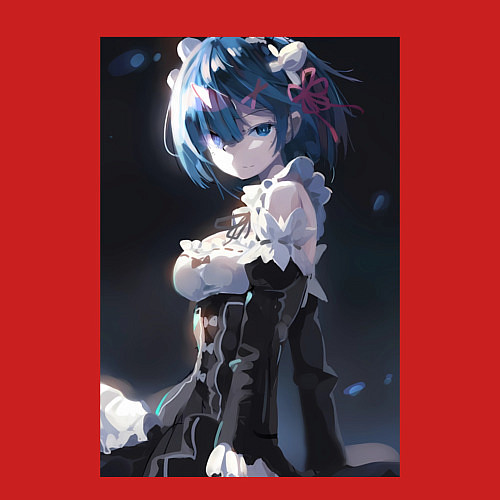 Мужской свитшот Жизнь с нуля в альтернативном мире Рем / Красный – фото 3