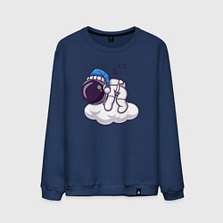Свитшот хлопковый мужской Сон на облаке, цвет: тёмно-синий