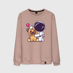 Мужской свитшот Космонавт и пёсик