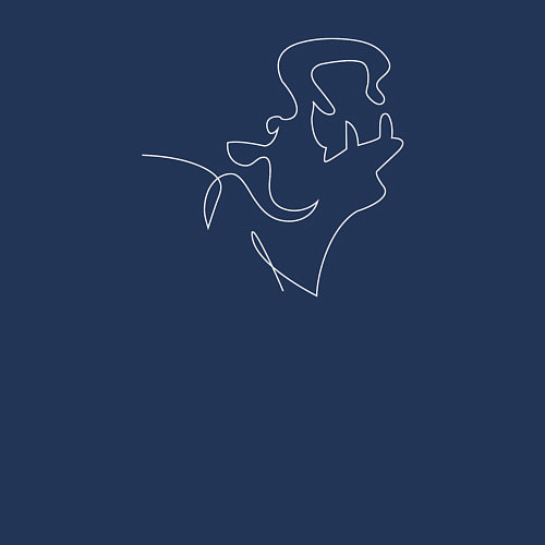 Мужской свитшот Бегемот line art белый на темном / Тёмно-синий – фото 3