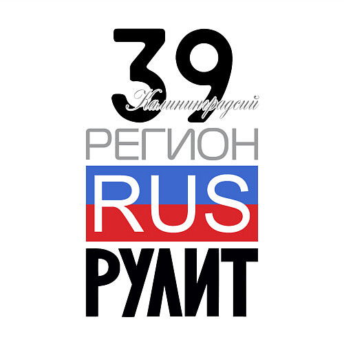 Мужской свитшот 39 - Калининградская область / Белый – фото 3