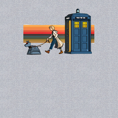 Мужской свитшот Телефонная будка Доктор Кто / Меланж – фото 3