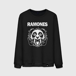 Свитшот хлопковый мужской Ramones rock panda, цвет: черный