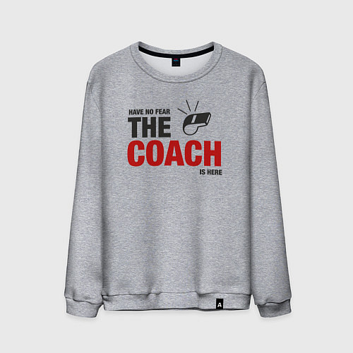 Мужской свитшот Не волнуйся тренер здесь / Меланж – фото 1
