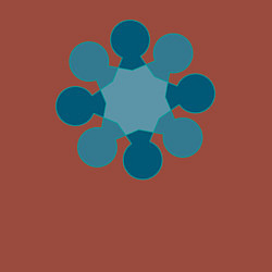 Свитшот хлопковый мужской Фигура из кругов, цвет: кирпичный — фото 2