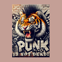 Свитшот хлопковый мужской Cool tiger - punks not dead, цвет: пыльно-розовый — фото 2