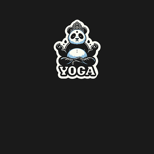 Мужской свитшот Панда в позе лотоса / Черный – фото 3