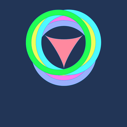 Мужской свитшот Кольца окружностей с треугольником / Тёмно-синий – фото 3