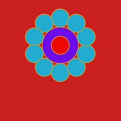 Свитшот хлопковый мужской Геометрия цветка, цвет: красный — фото 2