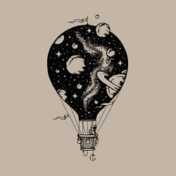 Свитшот хлопковый мужской Космический воздушный шар, цвет: миндальный — фото 2