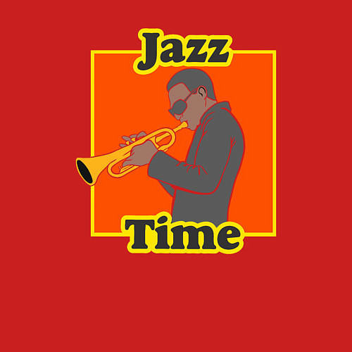 Мужской свитшот Время джаза / Красный – фото 3