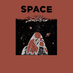 Свитшот хлопковый мужской Морской космос, цвет: кирпичный — фото 2