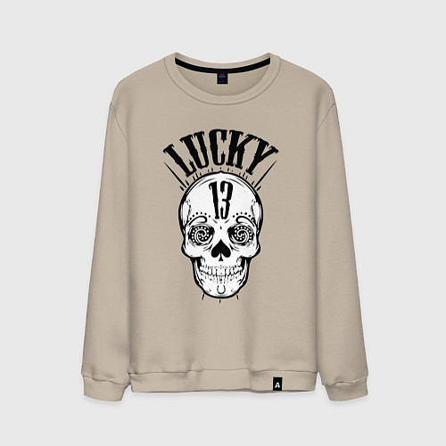 Мужской свитшот Lucky skull / Миндальный – фото 1