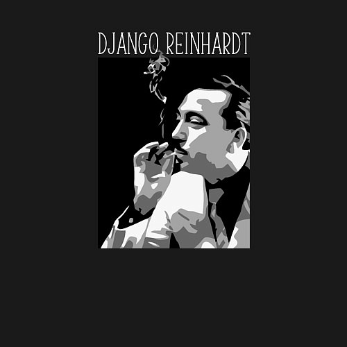Мужской свитшот Django Reinhardt legendary jazz guitarist / Черный – фото 3