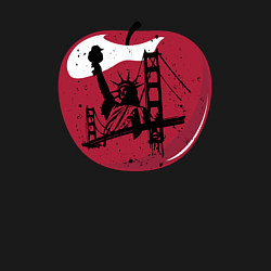 Свитшот хлопковый мужской Яблоко Нью-Йорка, цвет: черный — фото 2