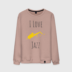 Свитшот хлопковый мужской Я люблю джаз, цвет: пыльно-розовый