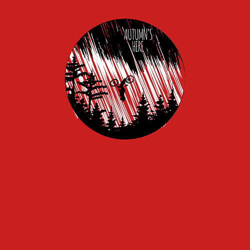 Мужской свитшот Осенний велосипедный закат / Красный – фото 3