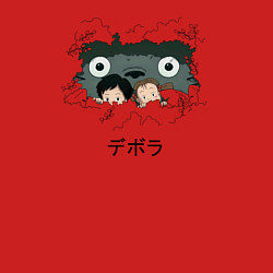 Свитшот хлопковый мужской Тоторо хранитель леса, цвет: красный — фото 2