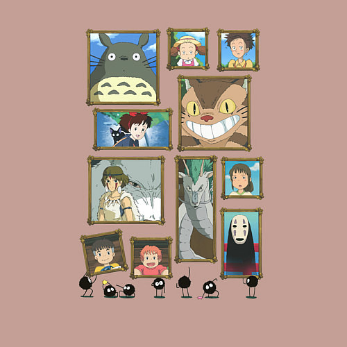 Мужской свитшот Герои студии Ghibli / Пыльно-розовый – фото 3