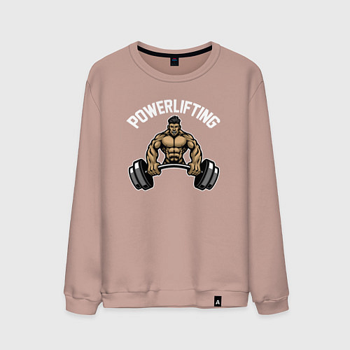 Мужской свитшот Powerlifting gym / Пыльно-розовый – фото 1