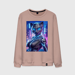 Мужской свитшот Cyber panter - ai art fantasy