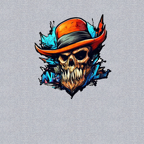 Мужской свитшот Граффити череп / Меланж – фото 3