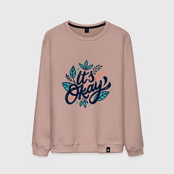 Свитшот хлопковый мужской Its okay, цвет: пыльно-розовый