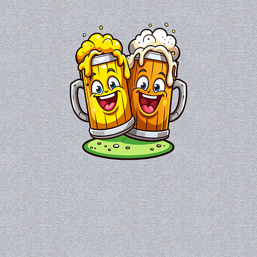 Мужской свитшот Две весёлые кружки / Меланж – фото 3