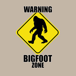 Свитшот хлопковый мужской Предупреждающий знак Bigfoot zone, цвет: миндальный — фото 2