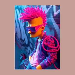 Свитшот хлопковый мужской Bart Simpson - punk, цвет: пыльно-розовый — фото 2