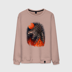 Мужской свитшот Огненный дракон хамелеон