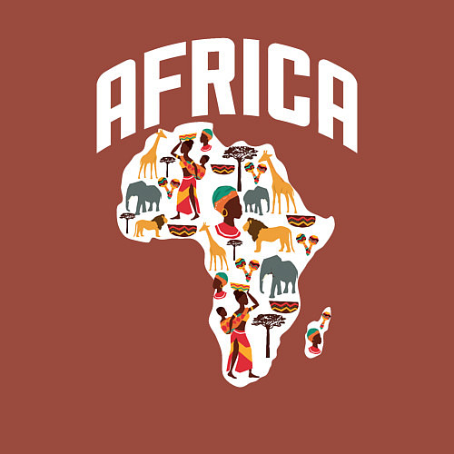 Мужской свитшот African mood / Кирпичный – фото 3