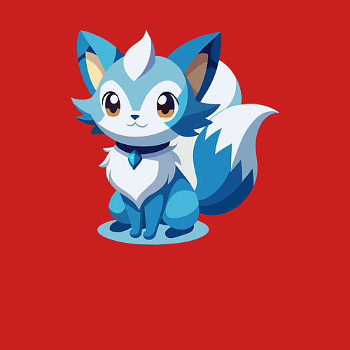 Мужской свитшот Синий лисенок / Красный – фото 3