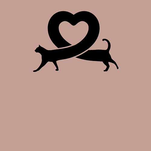 Мужской свитшот Love cat / Пыльно-розовый – фото 3